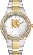 DKNY Crystal Embellished Two Tone Bracelet Watch, 38mm