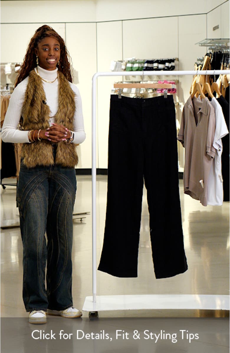 Patch Pocket Linen Flare Pants