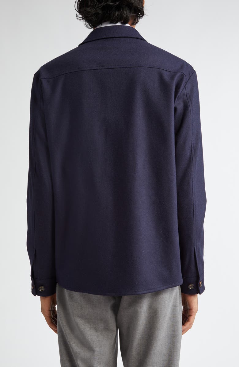 Eleventy Stretch Wool & Cashmere Button-Up Overshirt, Alternate, color,