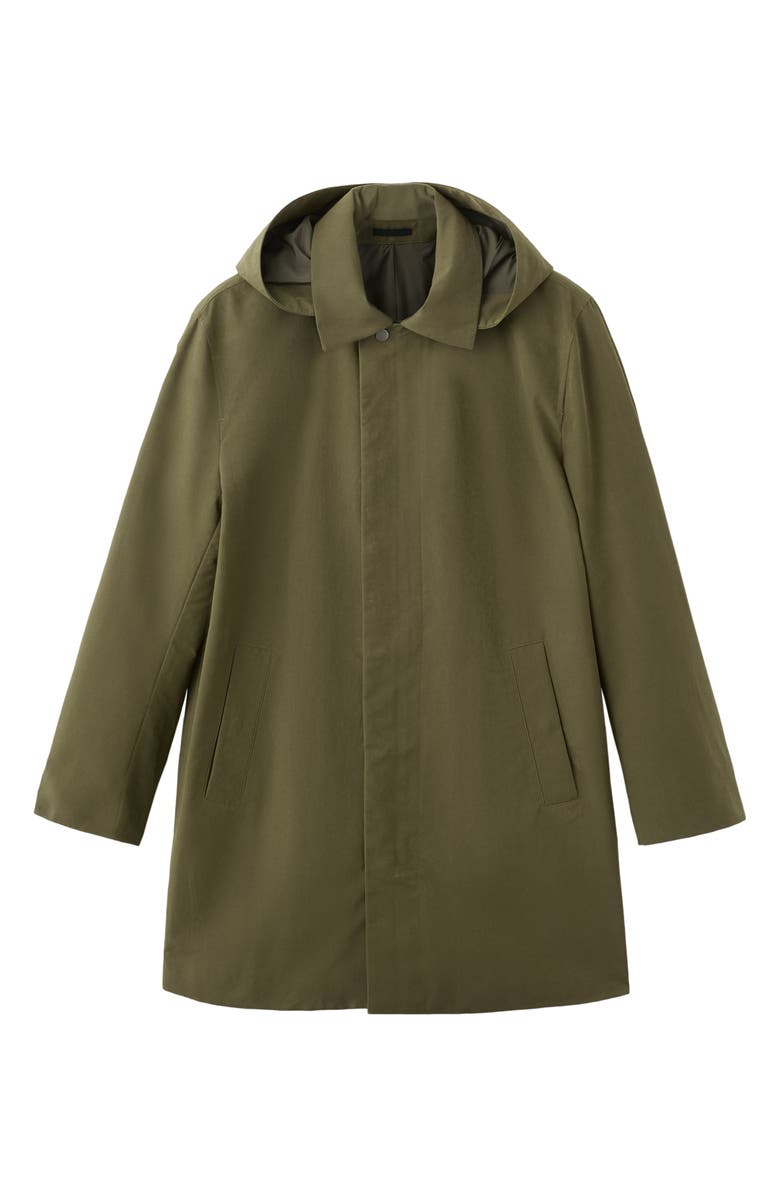 MANGO Water Repellent Parka with Removable Hood, Alternate, color, Olive Green