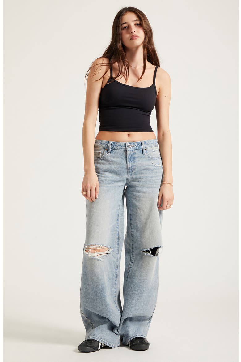 Casey Baggy Straight Leg Jeans, Alternate, color, LIGHT INDIGO