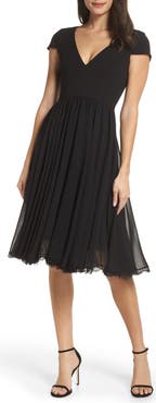 Dress the Population Corey Chiffon Fit & Flare Cocktail Dress