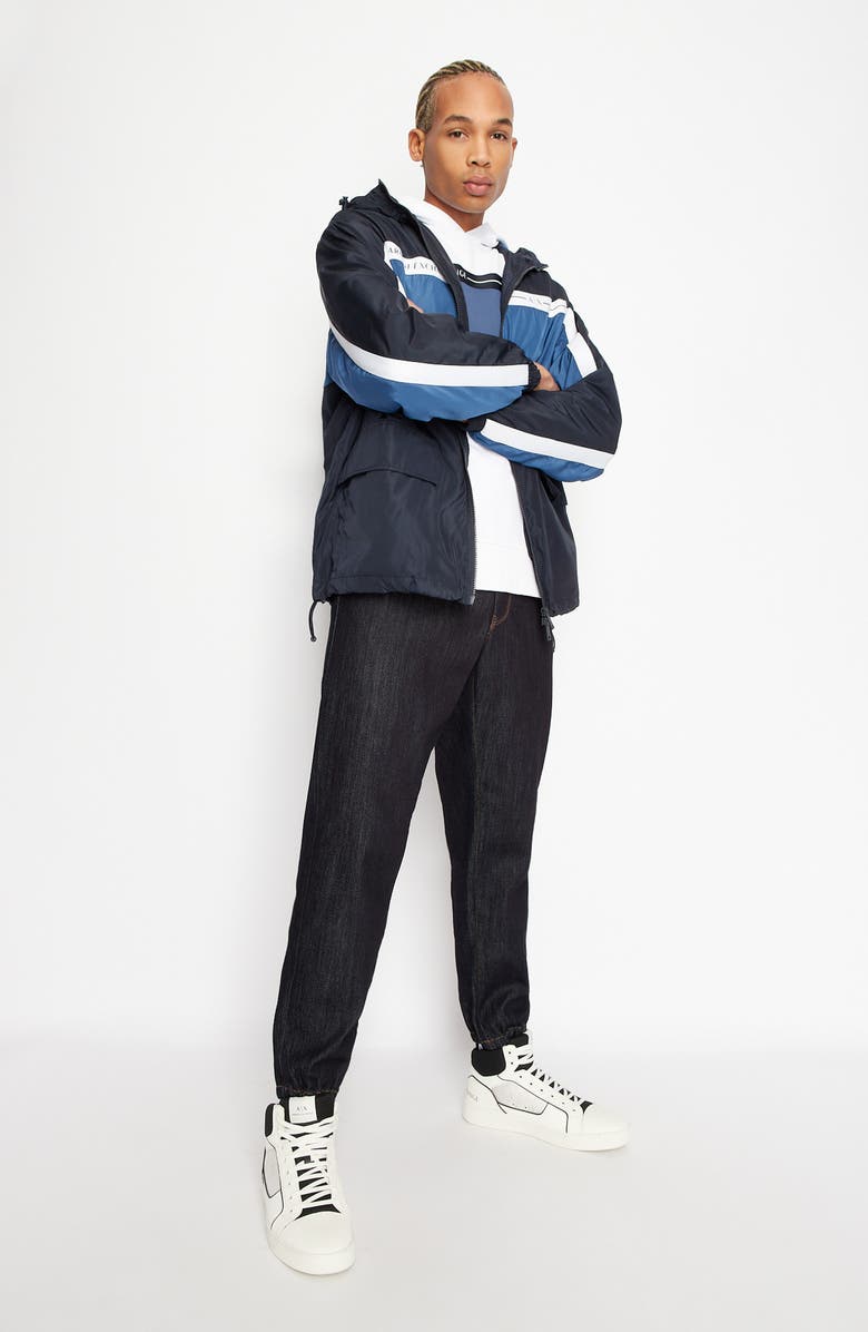 Armani Exchange Colorblock Logo Hoodie, Alternate, color,