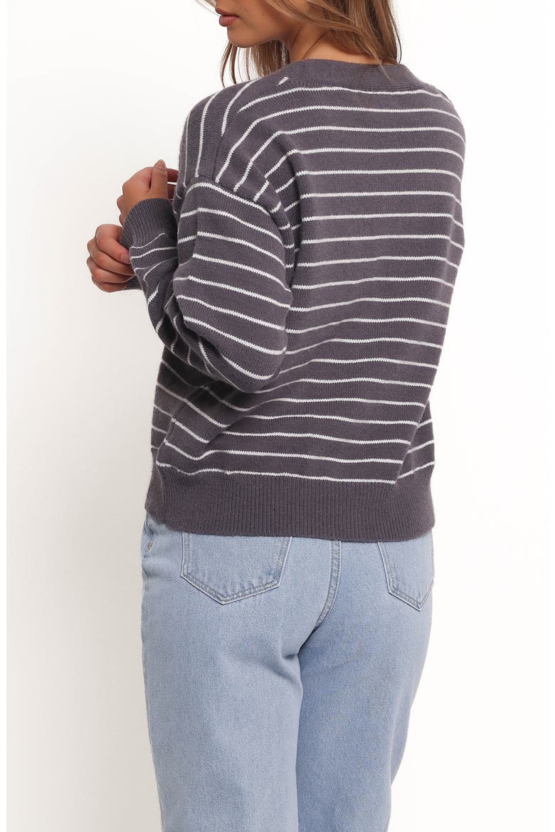 Zammy Stripe Crop Cardigan, Alternate, color, GREY