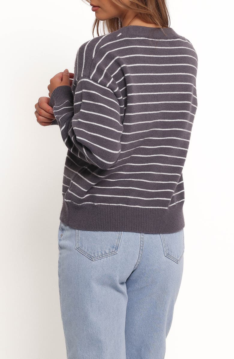 Petal & Pup Zammy Stripe Crop Cardigan, Alternate, color, Grey