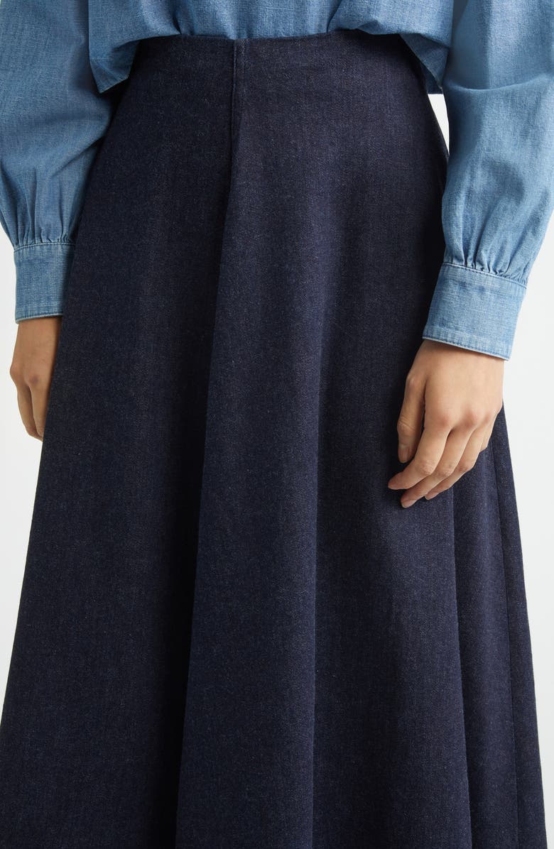 Altuzarra Varda Stretch Denim A-Line Skirt, Alternate, color, Berry