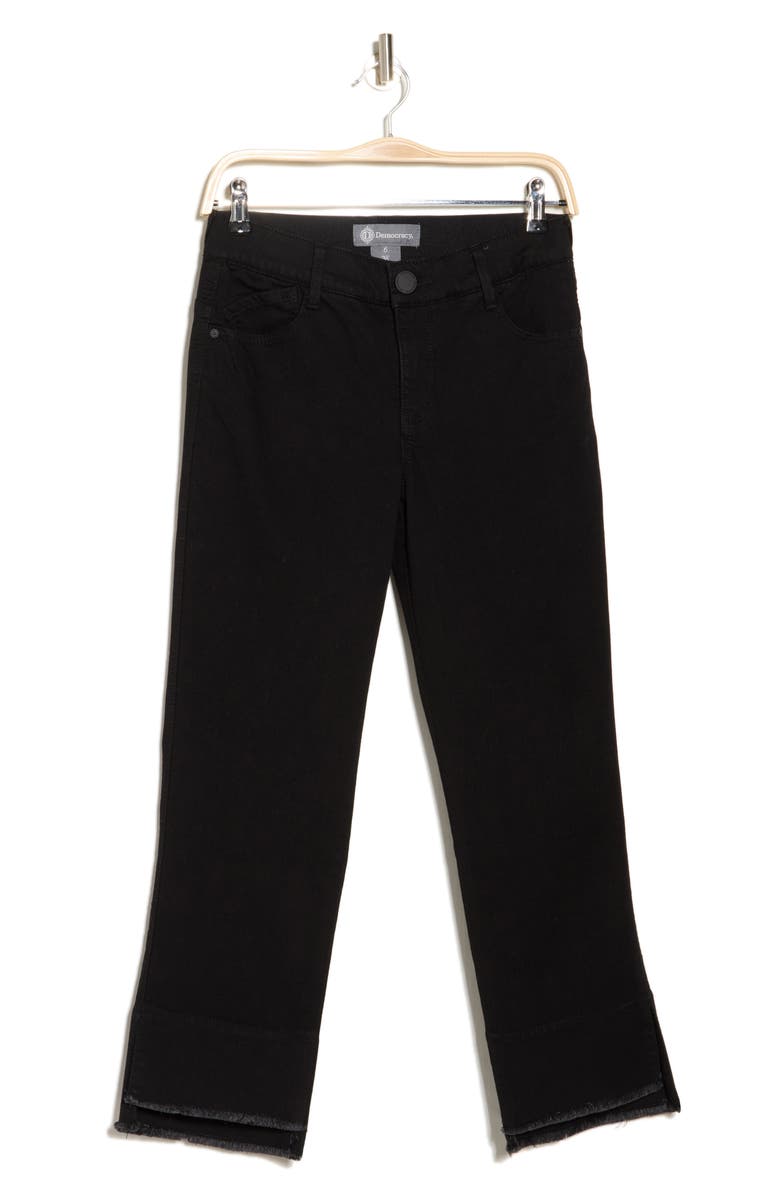 Democracy Fray Hem Crop Kick Flare Jeans, Alternate, color, Black