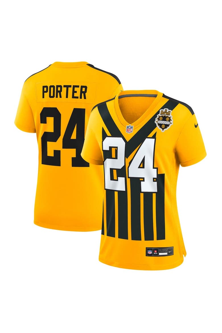 Women's Nike Joey Porter Jr. Gold Pittsburgh Steelers Alternate 1933 Throwback Game Jersey, Main, color, Gold
