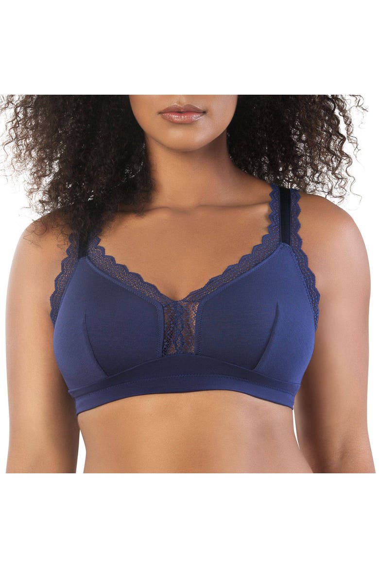 Dalis Wire-Free Bralette, Main, color, Navy