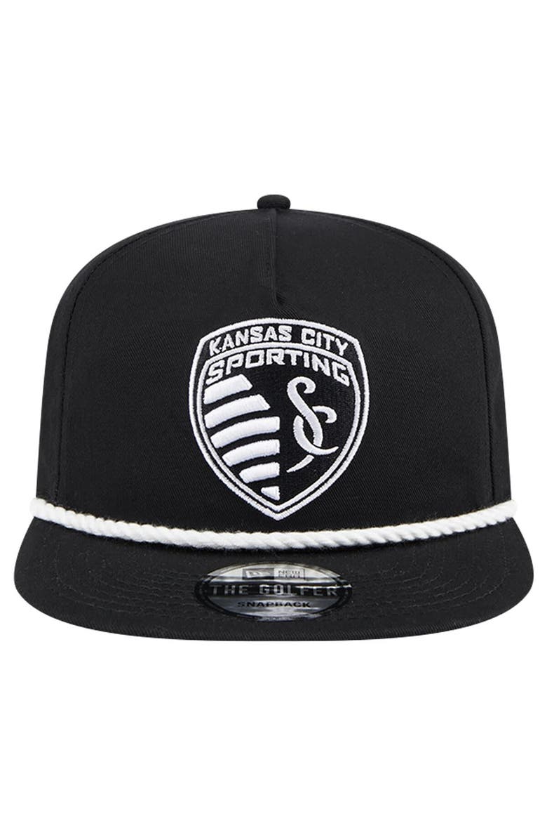 New Era Men's New Era Black Sporting Kansas City 2024 Kick Off Collection Golfer Snapback Hat, Alternate, color, 