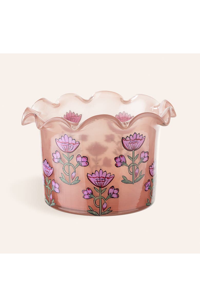 Zsa Zsa Zsu Aravali Hand Painted Glass Decorative Object 7X7X5 In, Main, color, Pink