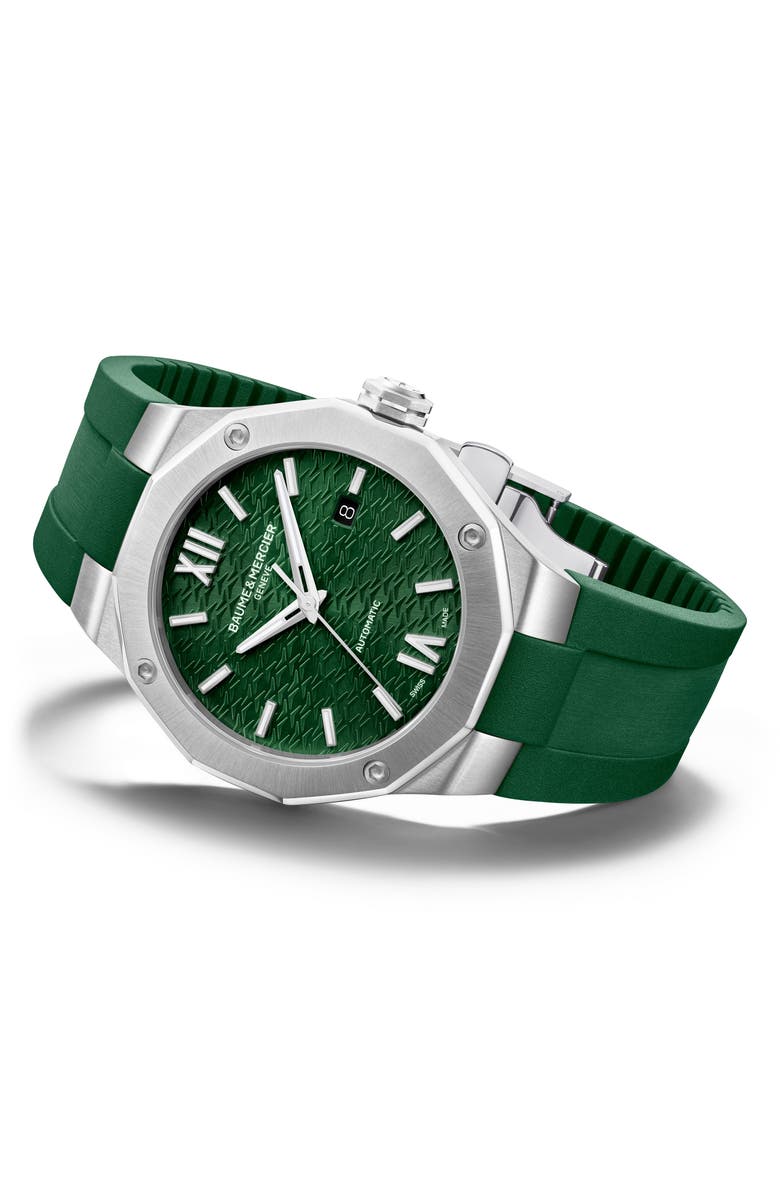 Baume & Mercier Riviera Automatic Rubber Strap Watch, 42mm, Alternate, color, 