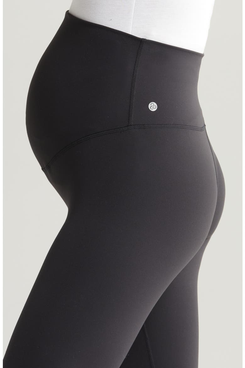 Mamasana Studio Luxe High Waist Maternity Leggings, Alternate, color, BLACK