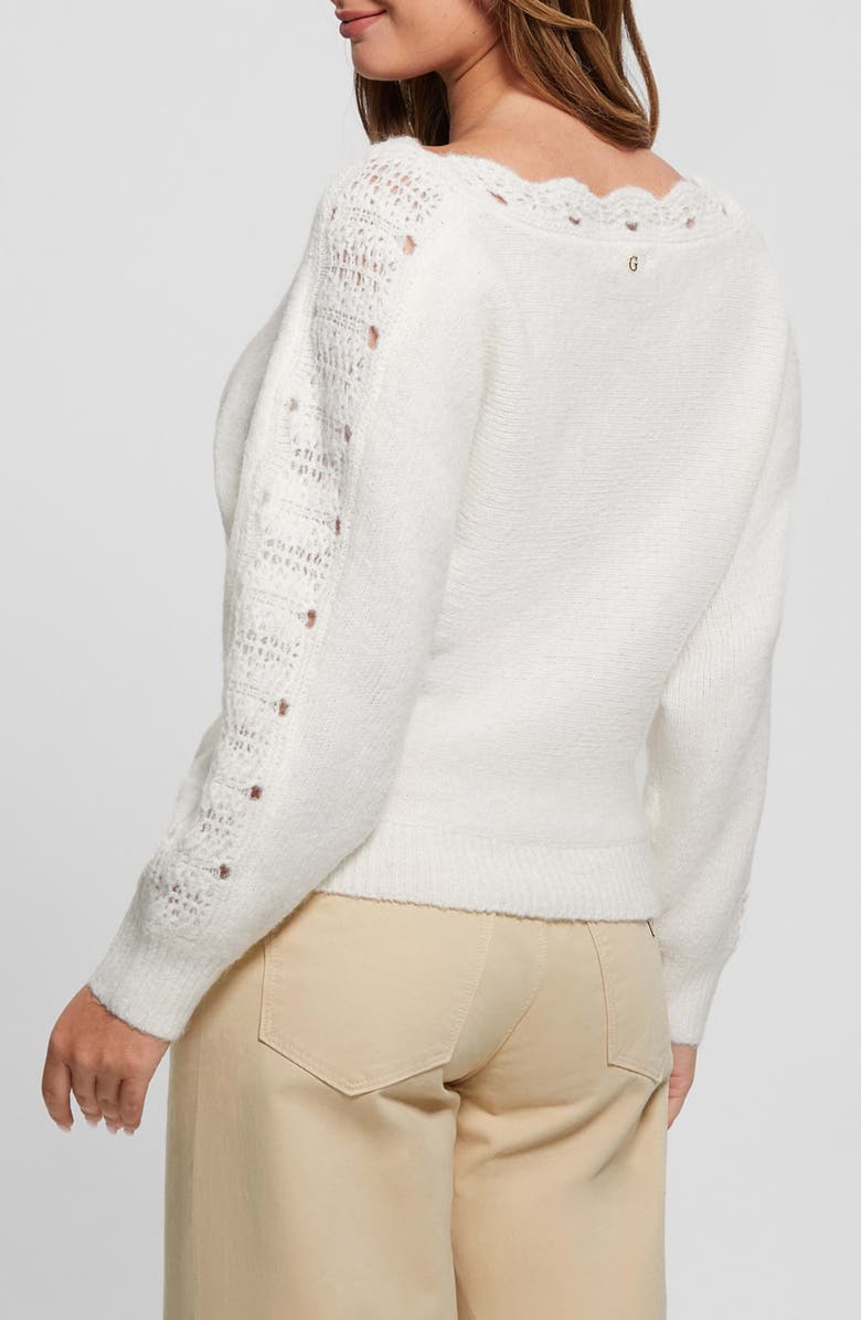 GUESS Malorie Pointelle Detail Dolman Sleeve Sweater, Alternate, color,