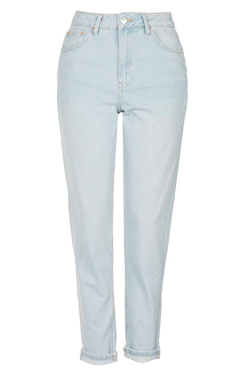 Topshop High Rise Sun Bleach Ankle Jeans, Alternate, color,