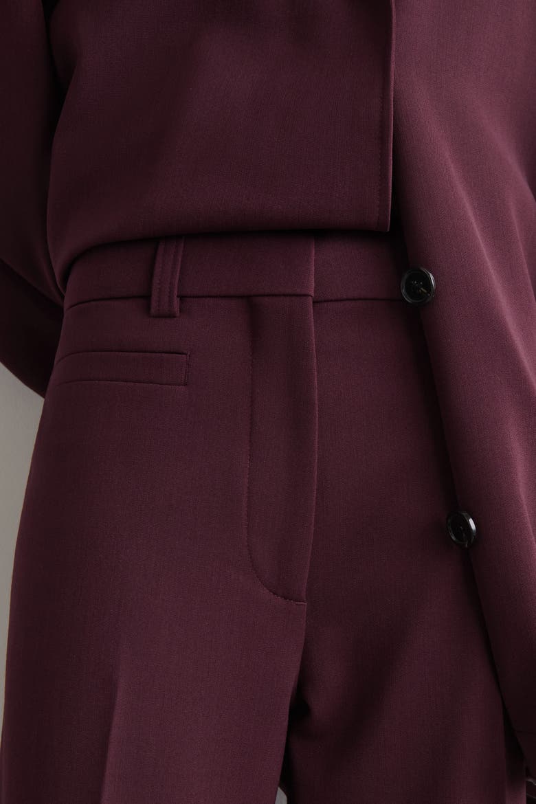 Wool-Blend Straight-Leg Pants, Alternate, color, BURGUNDY