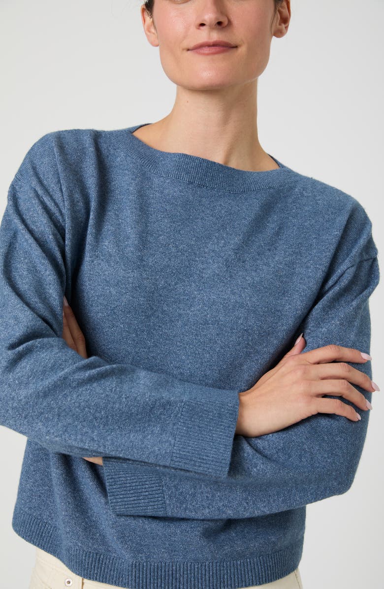 French Connection Boat Neck Drop Shoulder Sweater, Alternate, color, Slate Blue