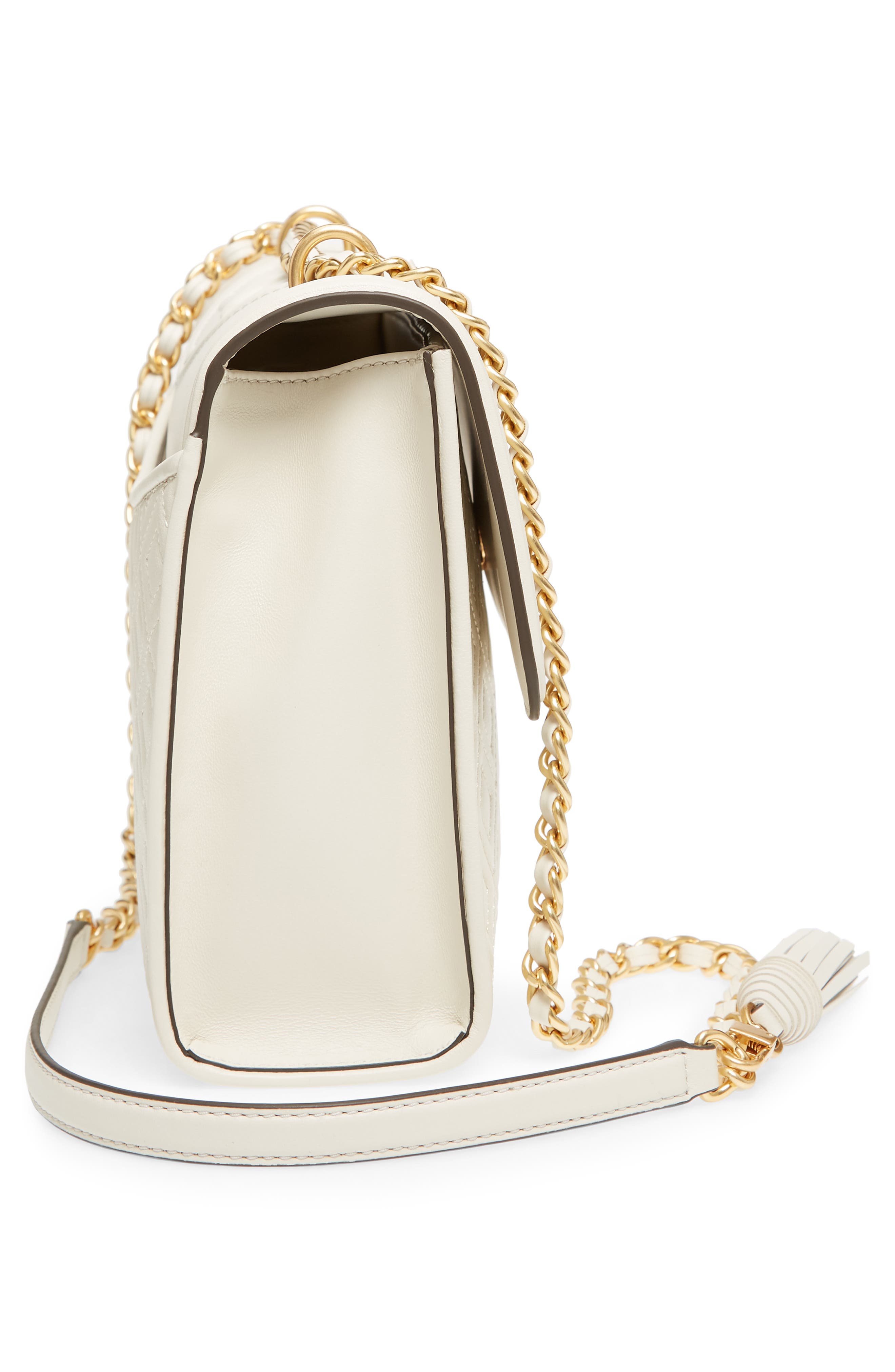 Tory Burch Fleming Quilted Lambskin Leather Convertible Shoulder Bag, Alternate, color, 