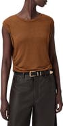 AllSaints Metallic Cap Sleeve Top