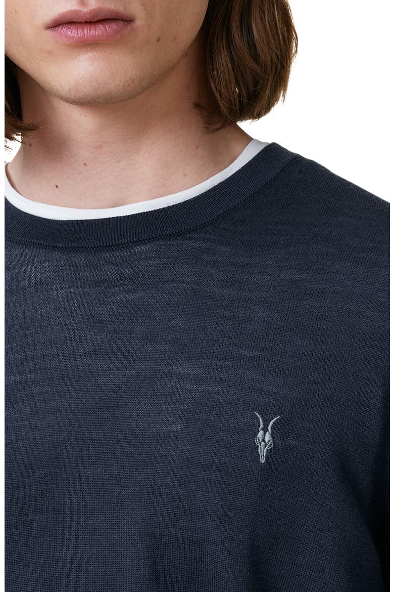 Mode Merino Wool Crewneck Sweater, Alternate, color, NAVY BLUE
