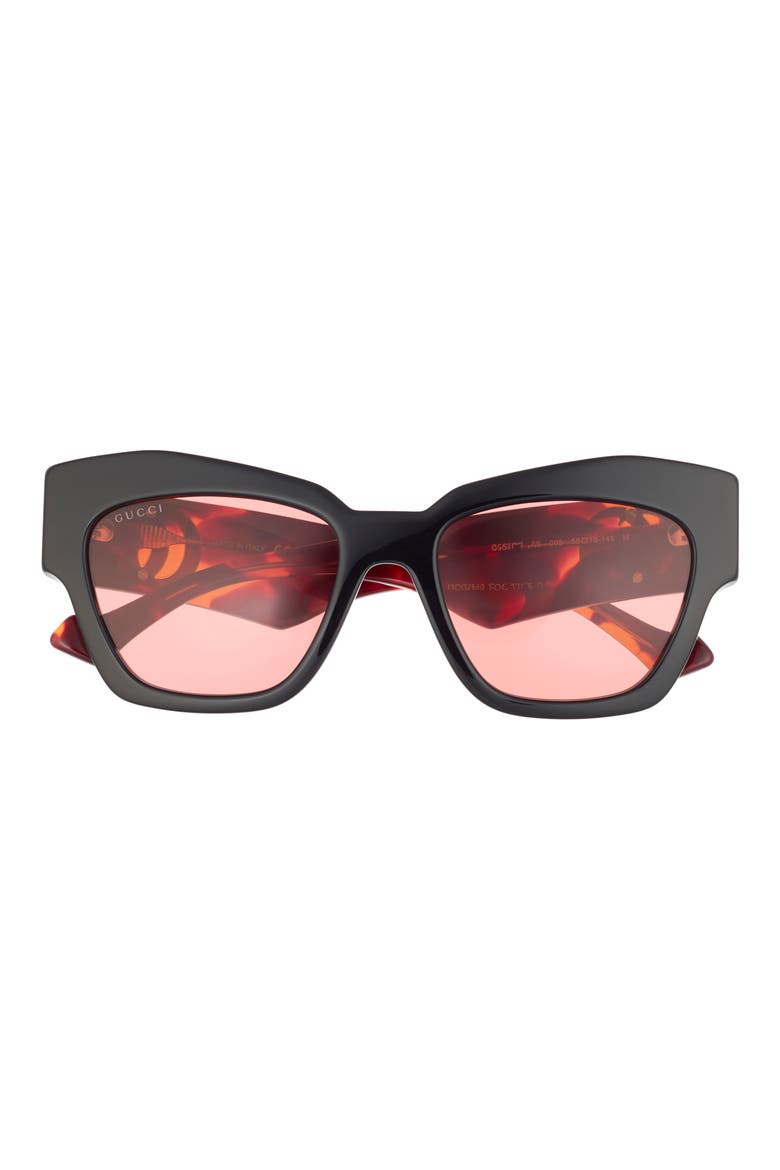 55mm Cat Eye Sunglasses, Main, color, BLACK HAVANA ORANGE