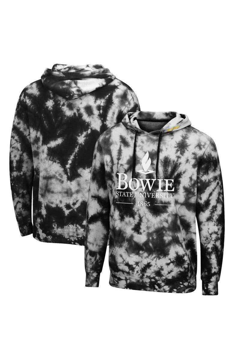 COLOSSEUM Men's Colosseum Black Bowie State Bulldogs Tie-Dye Pullover Hoodie, Main, color, 