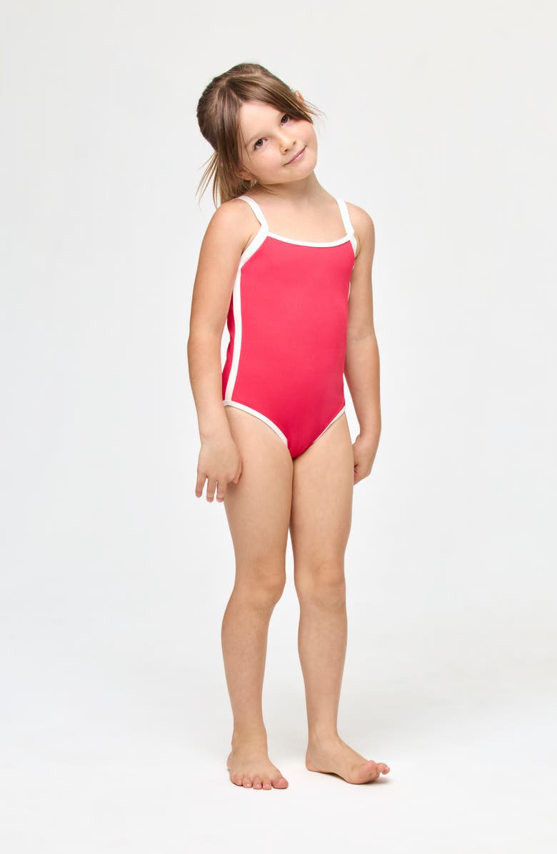 LSPACE Kids' Little Beach Skipper One-Piece Swimsuit, Main, color, Pout/ Cream