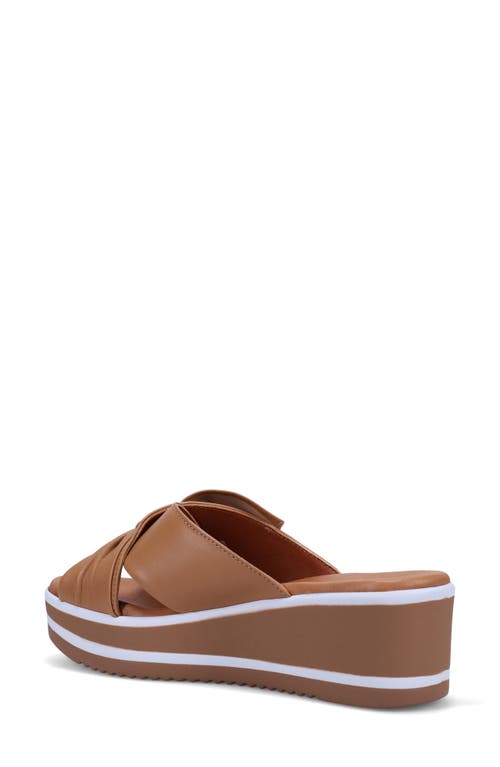 Ron White Patrika Platform Wedge Slide Sandal In Caramel