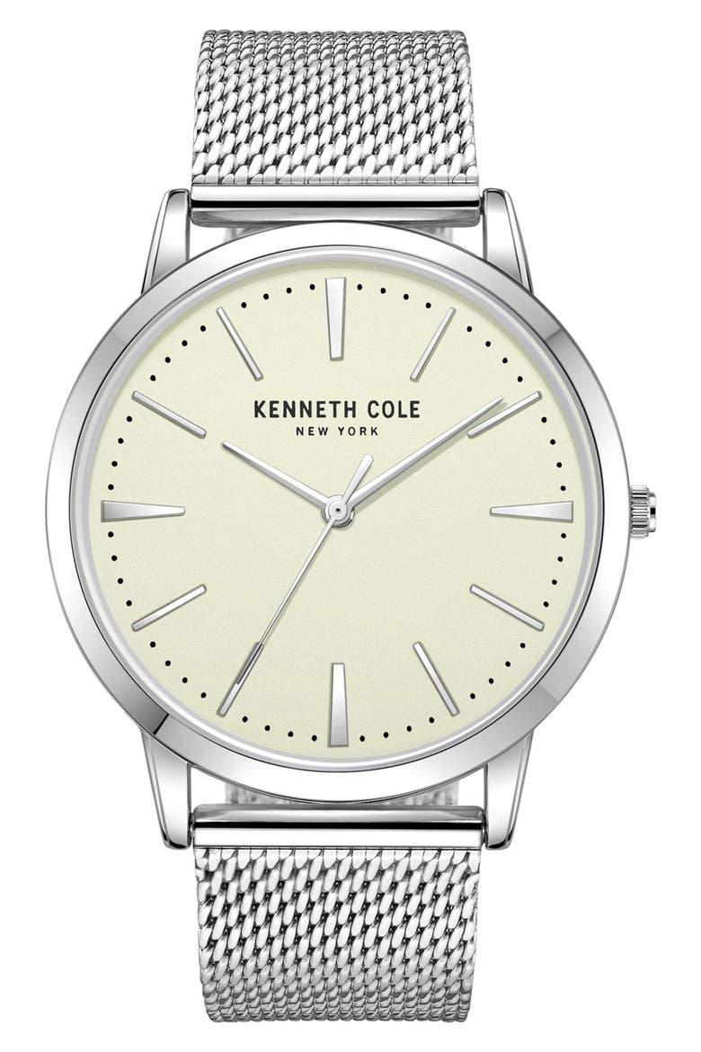 Classic Mesh Strap Watch, 44mm, Main, color, SILVER