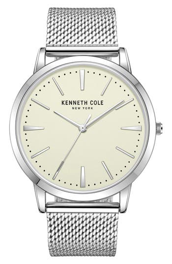 Kenneth Cole Classic Mesh Strap Watch, 44mm In Silver