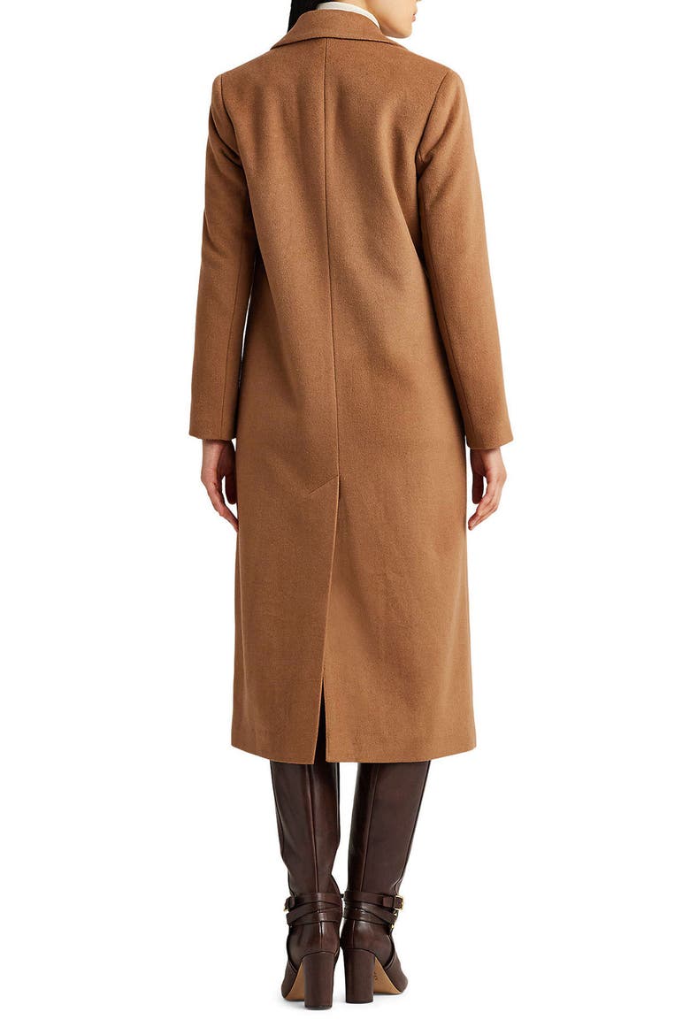 Double Breasted Wool Blend Reefer Coat, Alternate, color, NEW VICUNA
