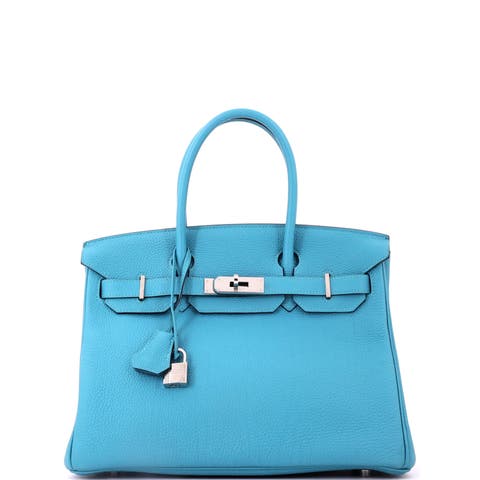 Birkin Handbag Blue Togo with Palladium Hardware 30