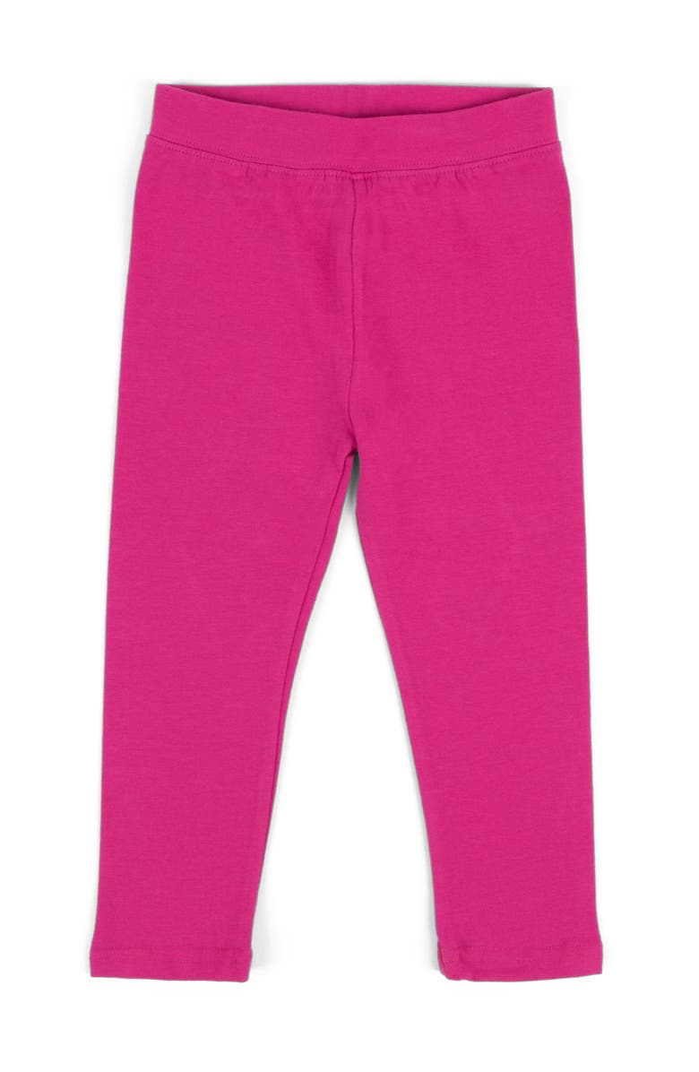 Leveret Girls Cotton Leggings, Solid Colors, Main, color, Hot Pink