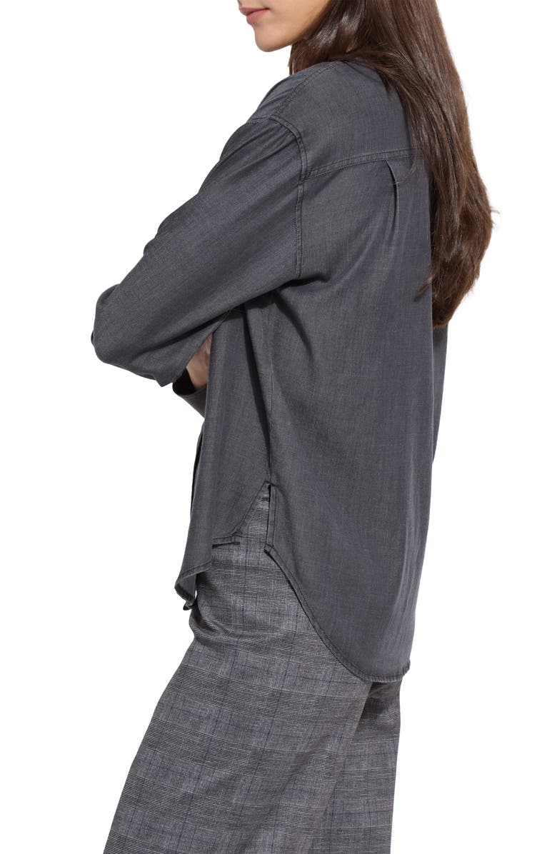 Lysse Lunette St. Chambray Button-Up Shirt, Alternate, color, Washed Black