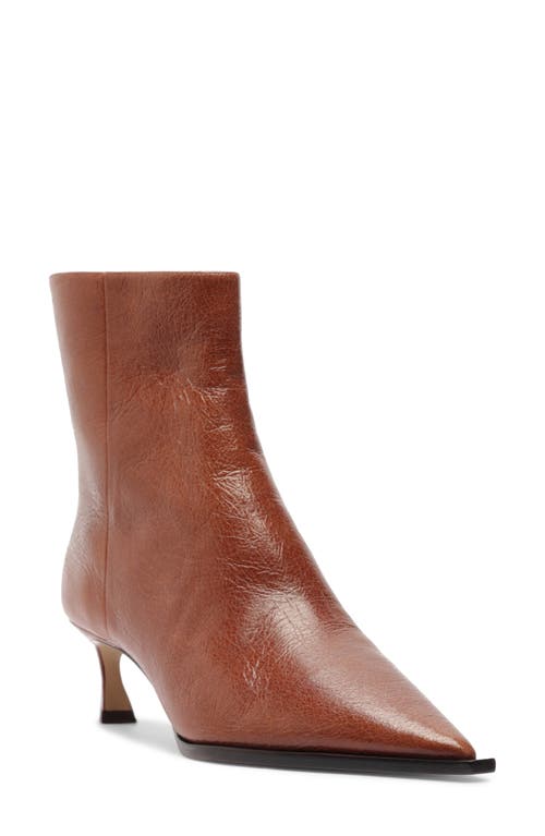 Alexandre Birman Myra Pointed Toe Kitten Heel Bootie In Brown
