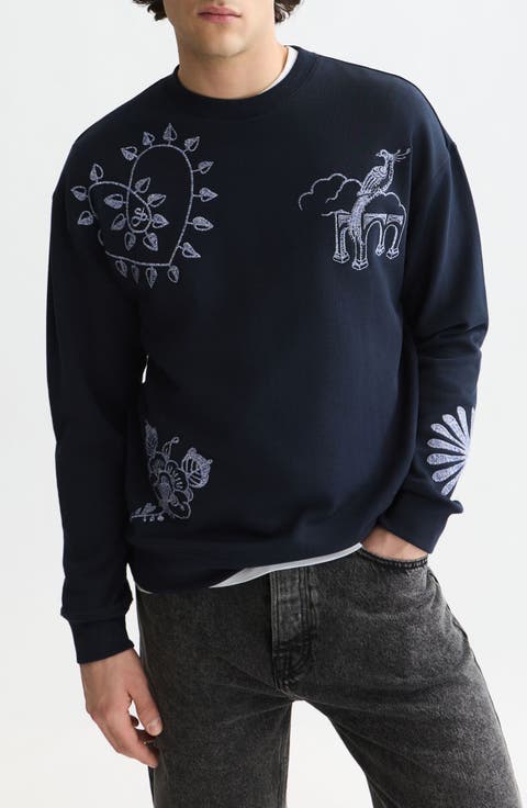 Delfts Blauw Graphic Relaxed Fit Sweatshirt