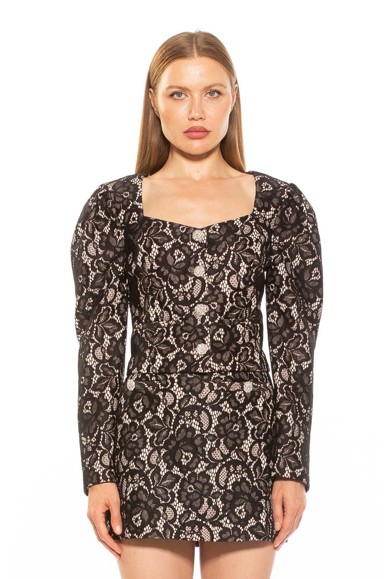 Rowan Lace Jacket, Alternate, color, BLACK