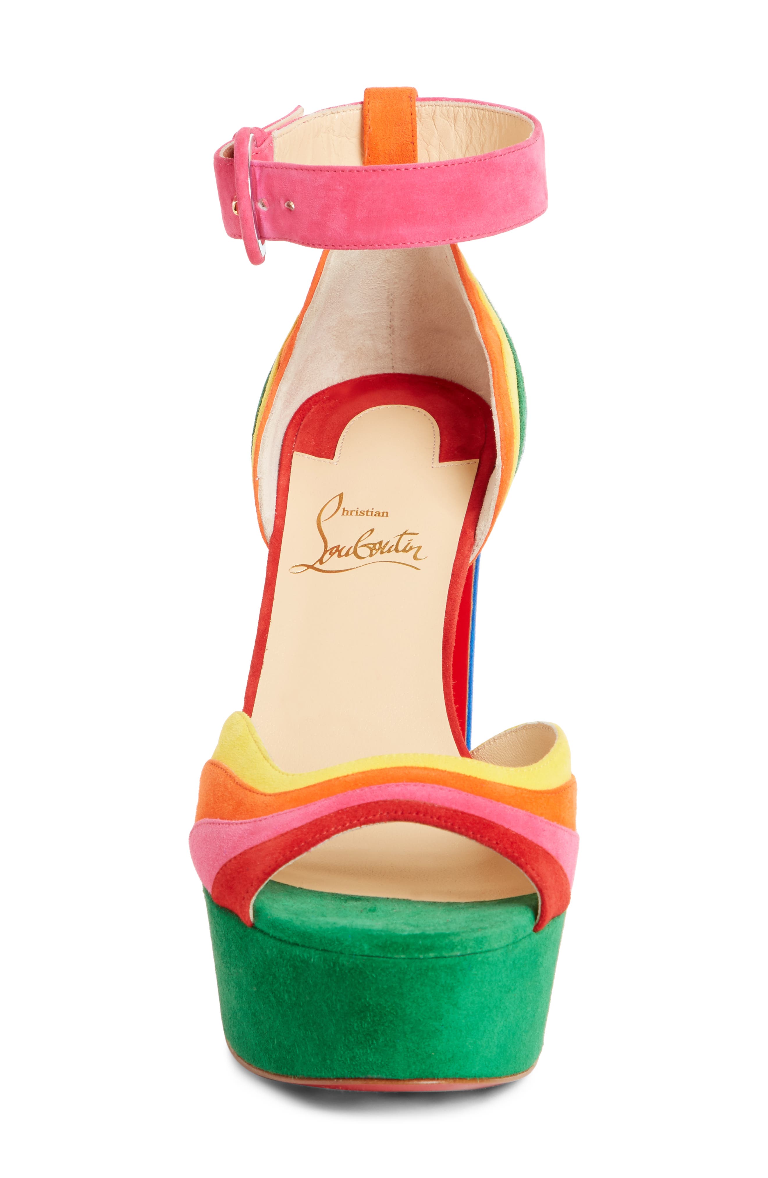 Christian Louboutin Degratissimo Rainbow Platform Sandal, Alternate, color, 