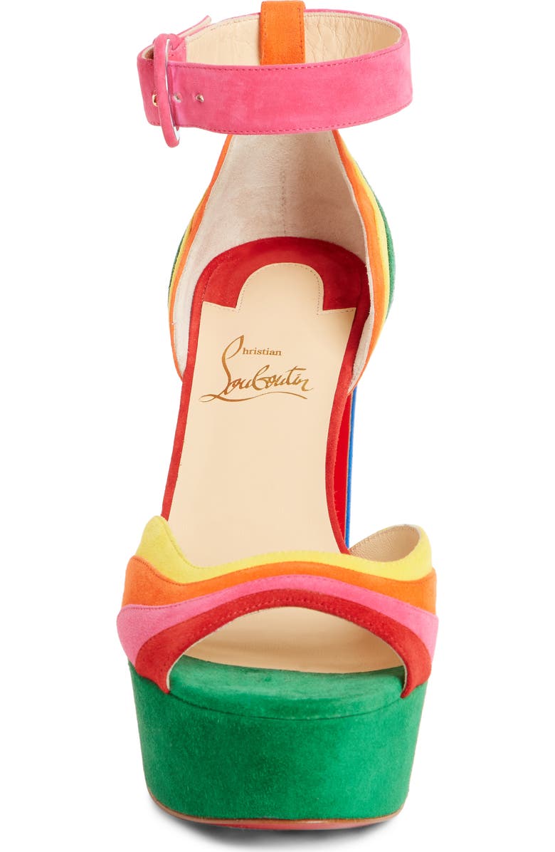 Christian Louboutin Degratissimo Rainbow Platform Sandal, Alternate, color,