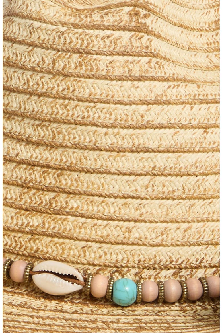 Shell Trim Straw Cowboy Hat, Alternate, color, TOAST