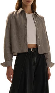 Favorite Daughter The Next Chapter Striped Cropped Shirt