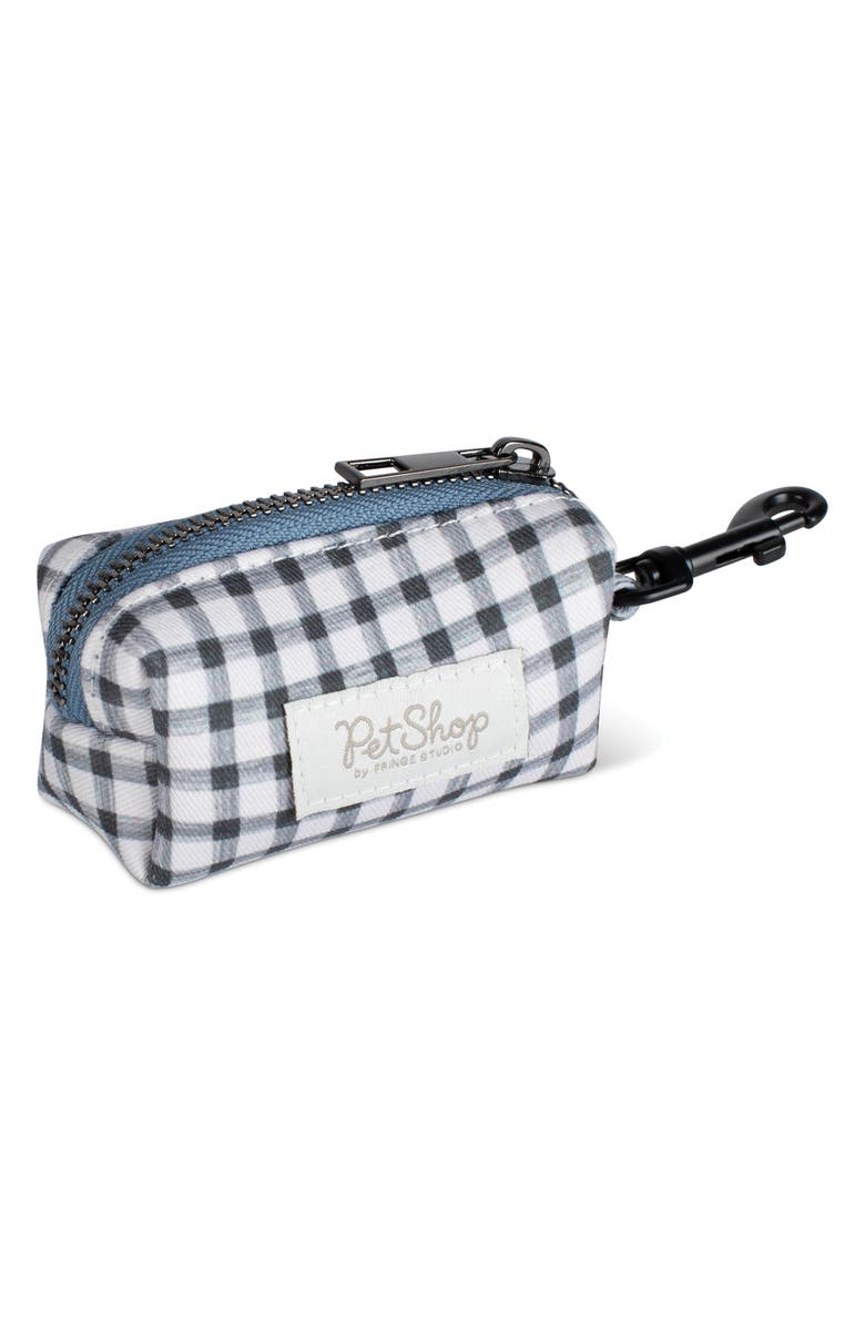 Fringe Studio Painted Gingham Waste Bag Holder, Main, color, Black/ White/ Grey