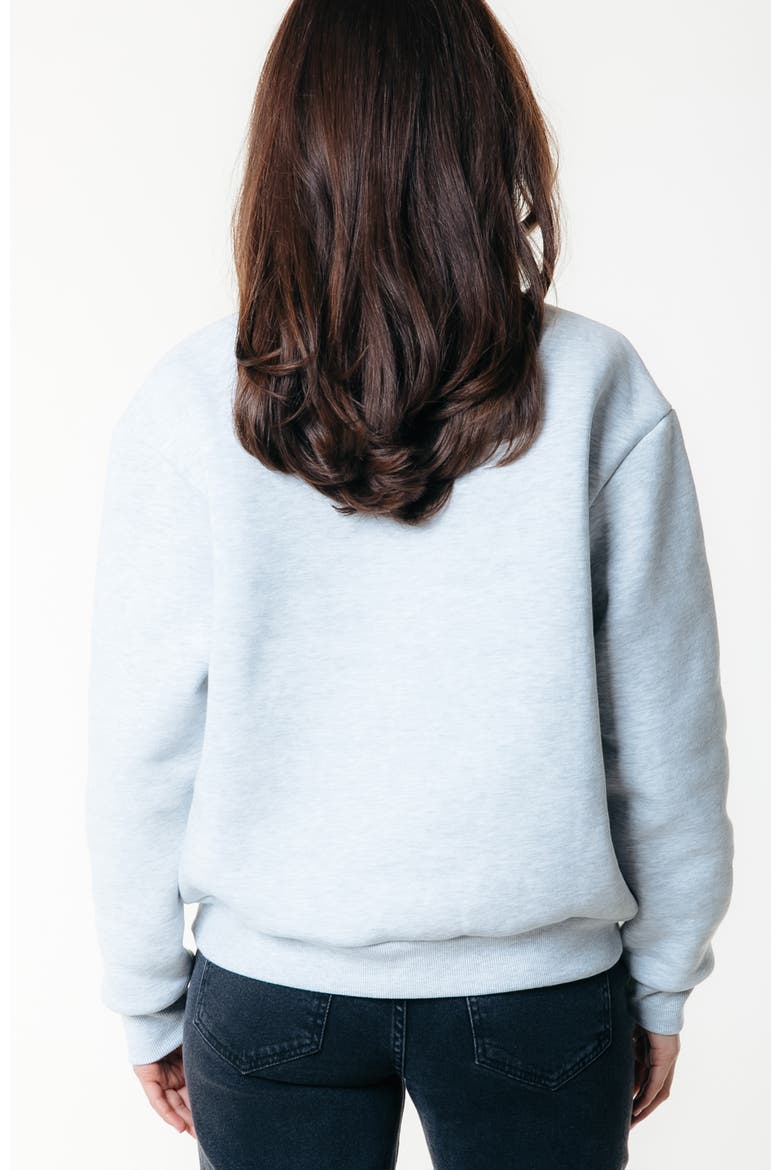 Uni Bold Logo Relaxed Zip Sweat, Alternate, color, Light grey melange