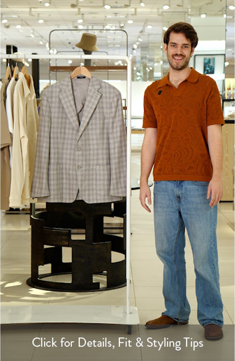 Iker Regular Fit Plaid Silk & Wool Sport Coat, sales video thumbnail