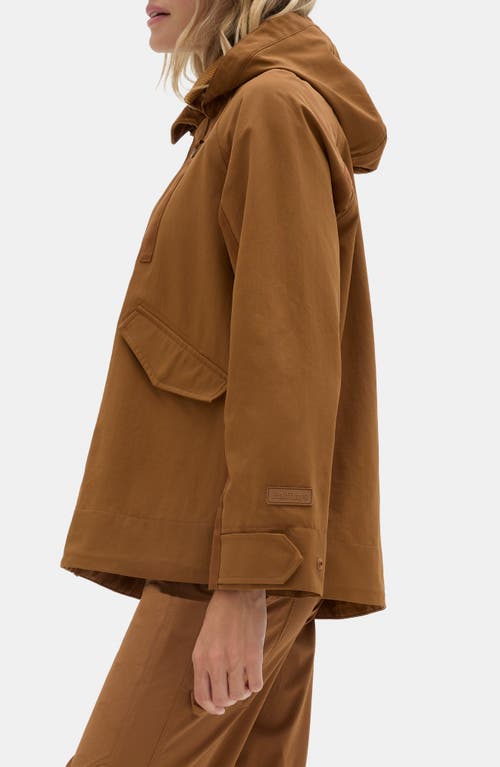 Halfdays Hooded Rain Jacket In Brown