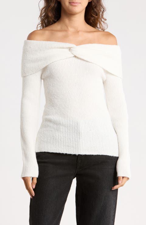 Twisted Front Off the Shoulder Sweater