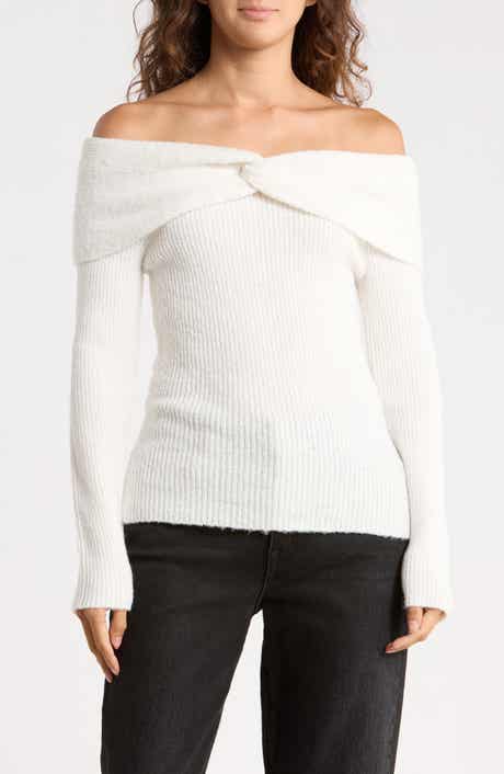 Twisted Front Off the Shoulder Sweater