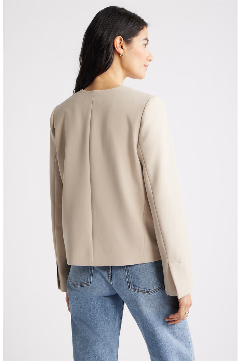 Collarless Blazer, Alternate, color, BEIGE HUMUS