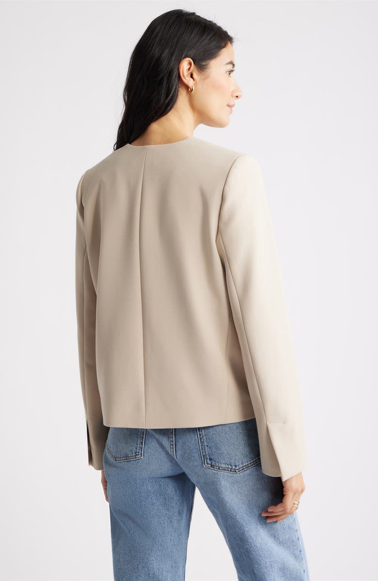 Nordstrom Collarless Blazer, Alternate, color, Beige Humus