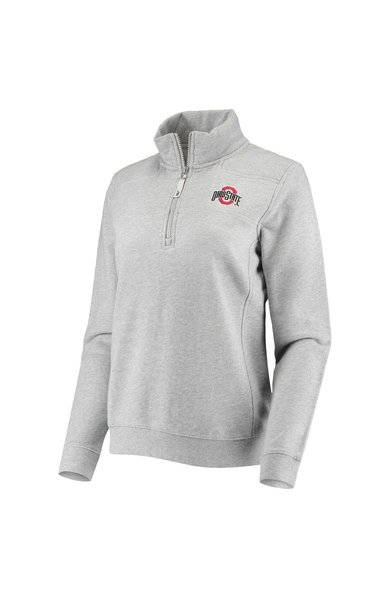 vineyard vines Women's Vineyard Vines Heathered Gray Ohio State Buckeyes Shep Shirt 2.0 Quarter-Zip Jacket, Alternate, color, 